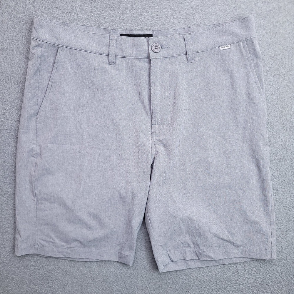 Travis Mathew Golf Chino Shorts Size 34 x 10 Gray Polyester Stretch Mens
